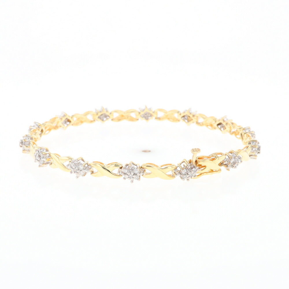 Diamond Cluster & Infinity Link Tennis Bracelet