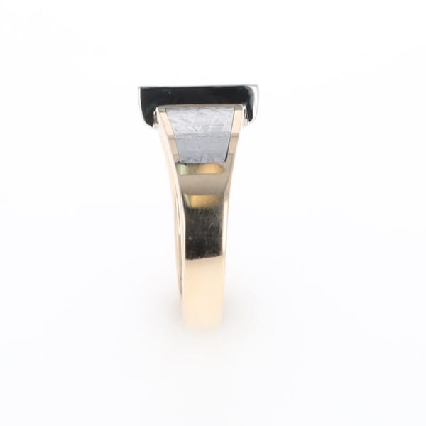 Meteorite Ring Double Sided Inlaid Design with .23ctw Diamonds