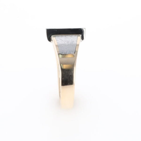 Meteorite Ring Double Sided Inlaid Design with .23ctw Diamonds