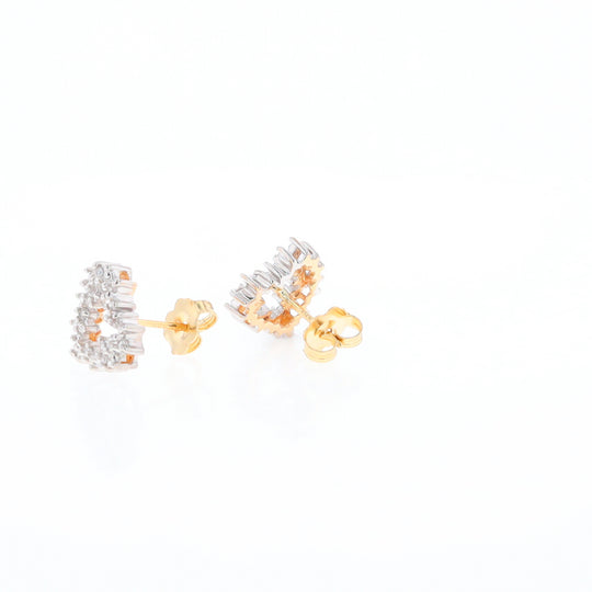 Diamond Heart Stud Earrings