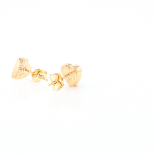 Gold Quartz Heart Stud Earrings - G2