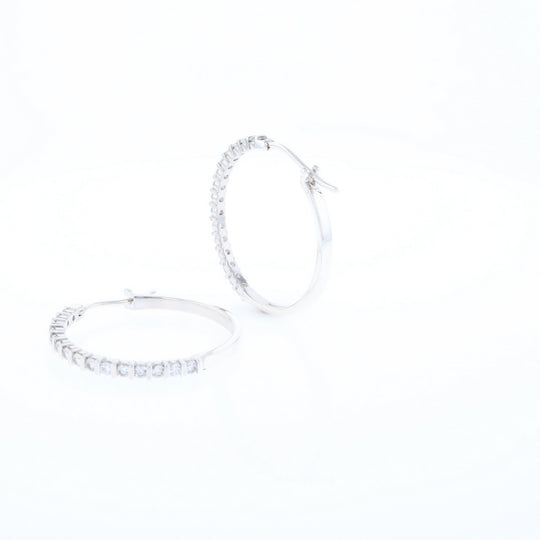 Cubic Zirconia Hoop Earrings