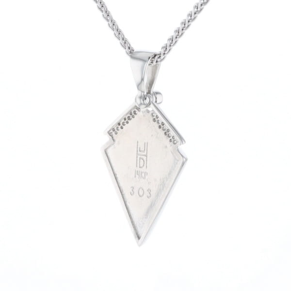 Onyx Kite Design Inlay .19Ctw Diamond Pendant