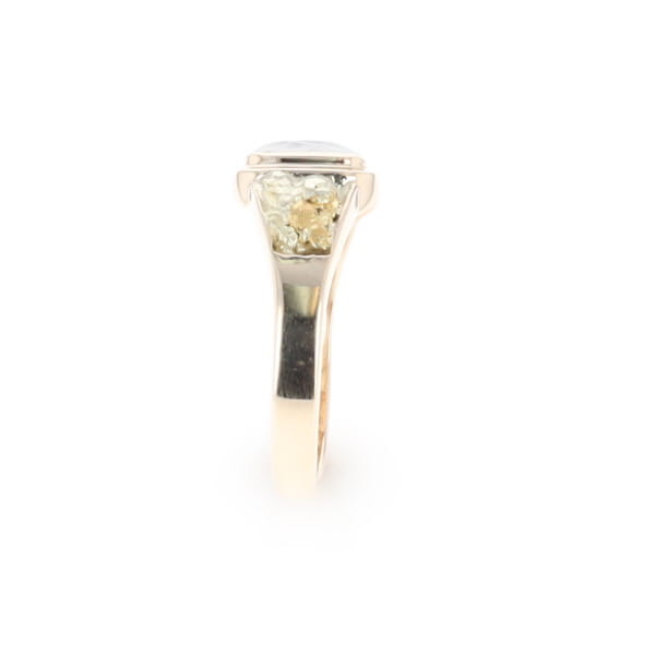 Meteorite & Gold Nugget Ring