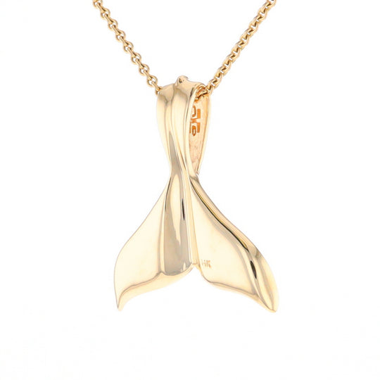 Whale Tail Necklaces Natural Gold Quartz and Nuggets Inlaid Pendant