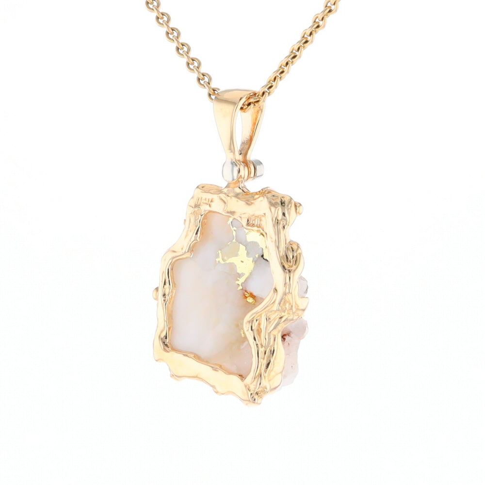 Rough Gold Quartz Freeform Pendant