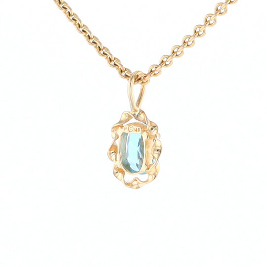 Blue Topaz Twisted Frame Pendant