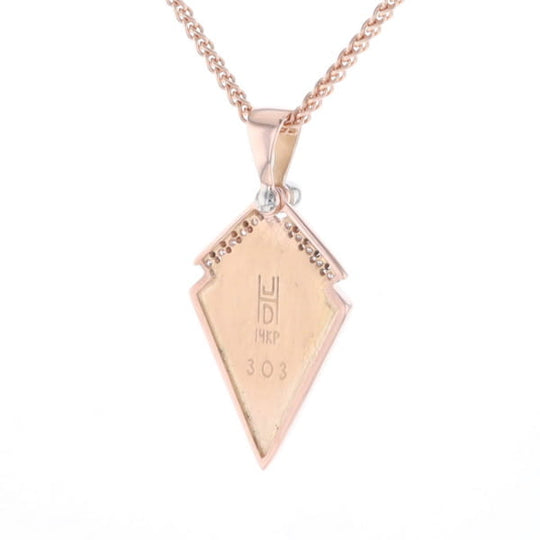 Turquoise Kite Shaped Inlaid Pendant with 0.19ctw Diamonds