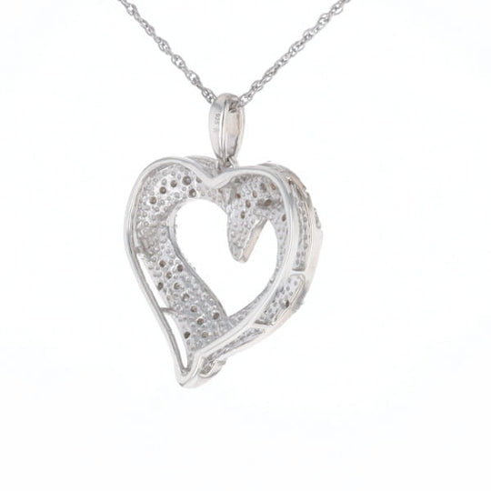 Frosted Diamond Heart Necklace
