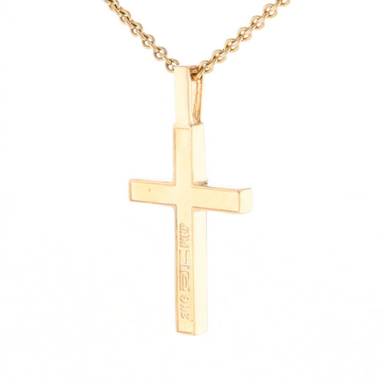 Gold Quartz Pendant 4 Section Inlaid Cross Pendant