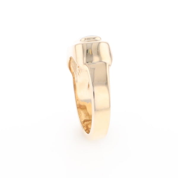 Gold Quartz Ring Oval Inlaid Design - G2