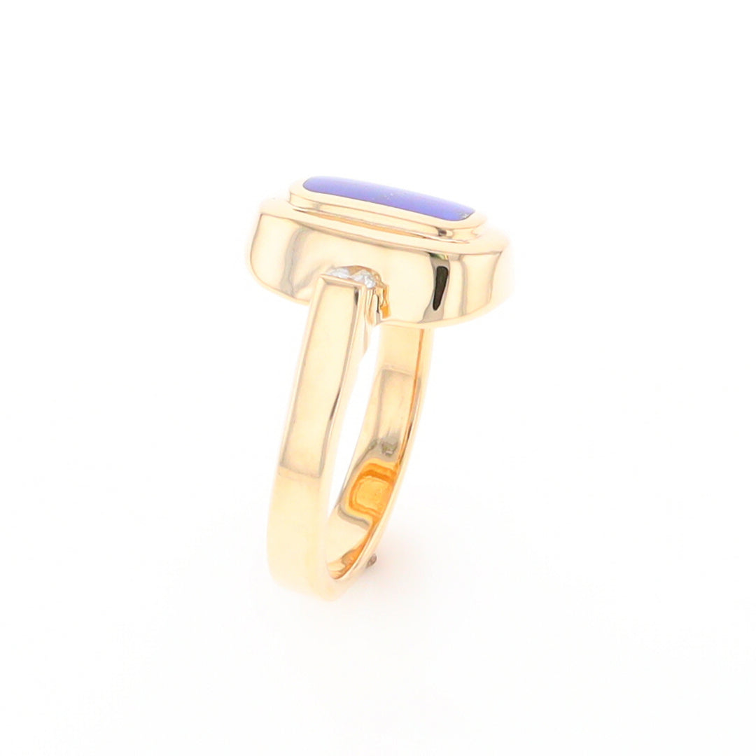 Lapis 0.16ctw Diamond Ring