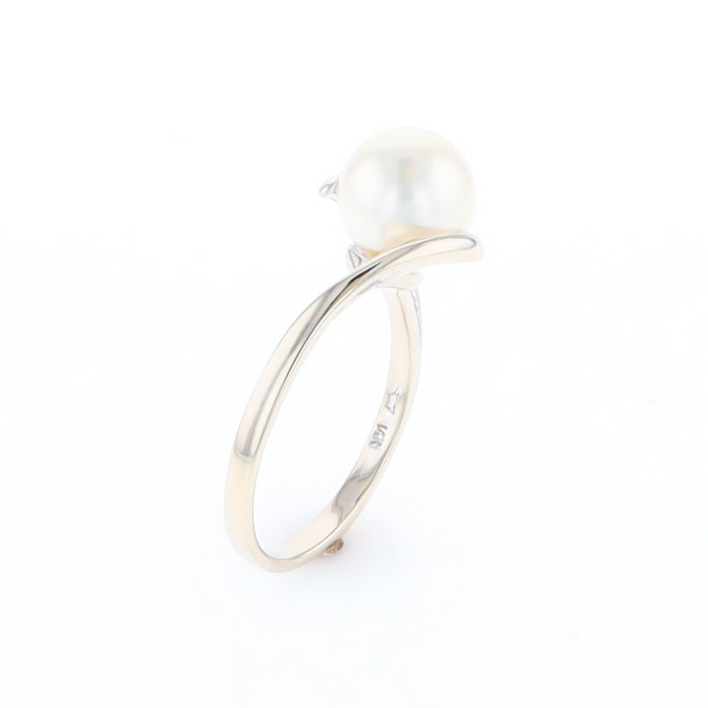 Pearl Solitaire Bypass Ring