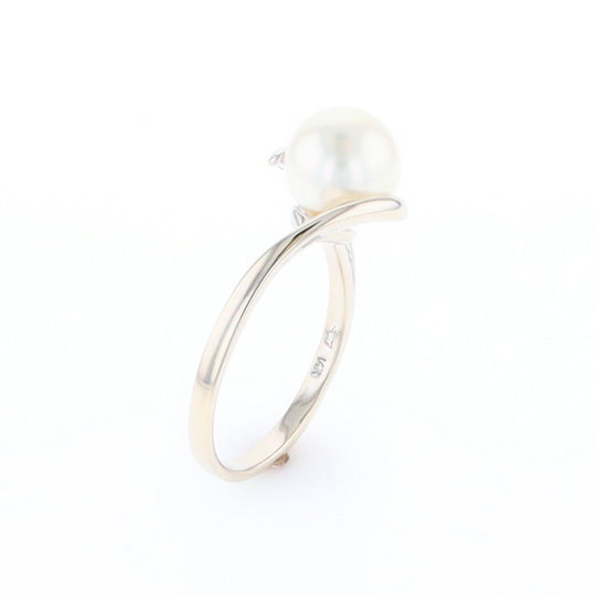 Pearl Solitaire Bypass Ring