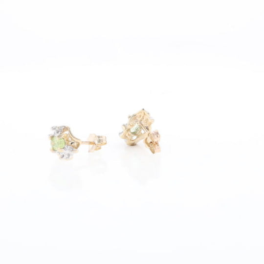 Bypass Peridot and Diamond Stud Earrings