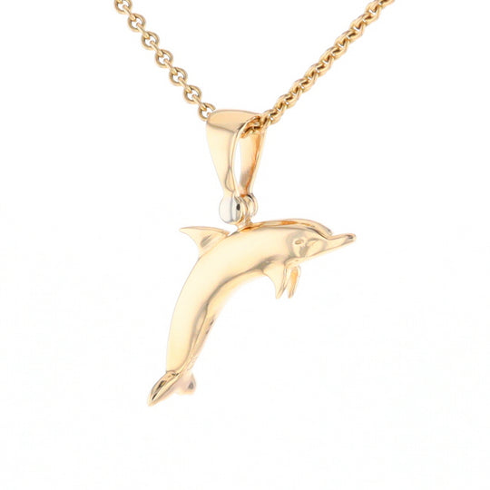 Gold Quartz Dolphin Pendant - G2