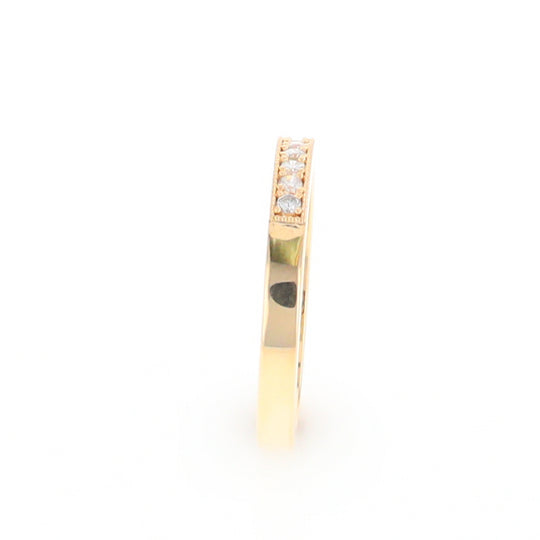 Yellow Gold Milgrain Diamond Wedding Band