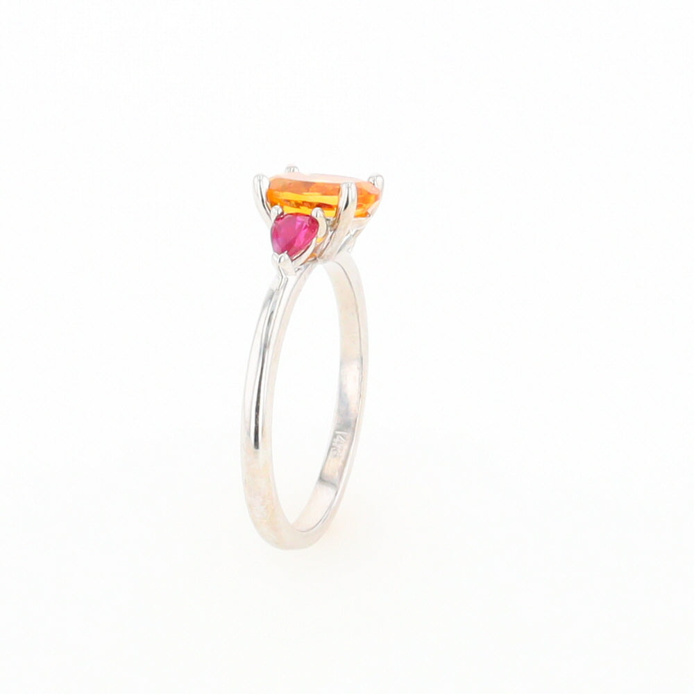 Fall Season Citrine and Ruby Ring