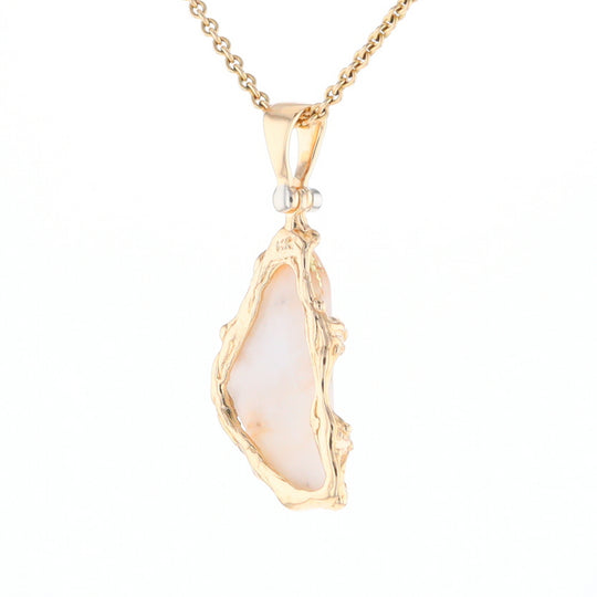 Gold Quartz Freeform Pendant