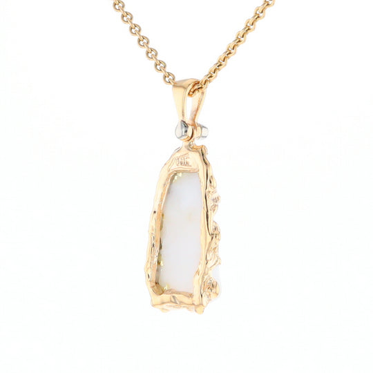 Rough Gold Quartz Freeform Pendant