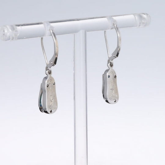 Opal Earrings Sandal Inlaid Design Lever Backs