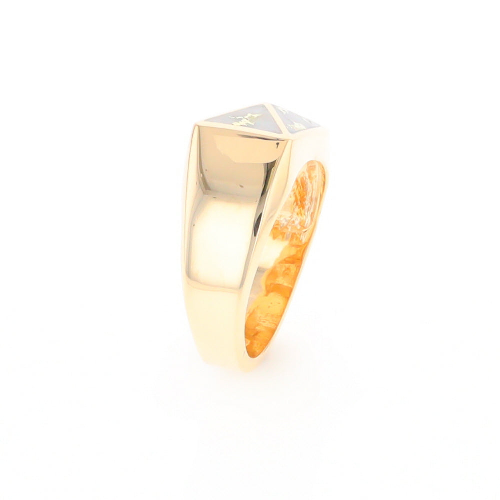 Four Section Gold Quartz Inlaid Men's Ring G2