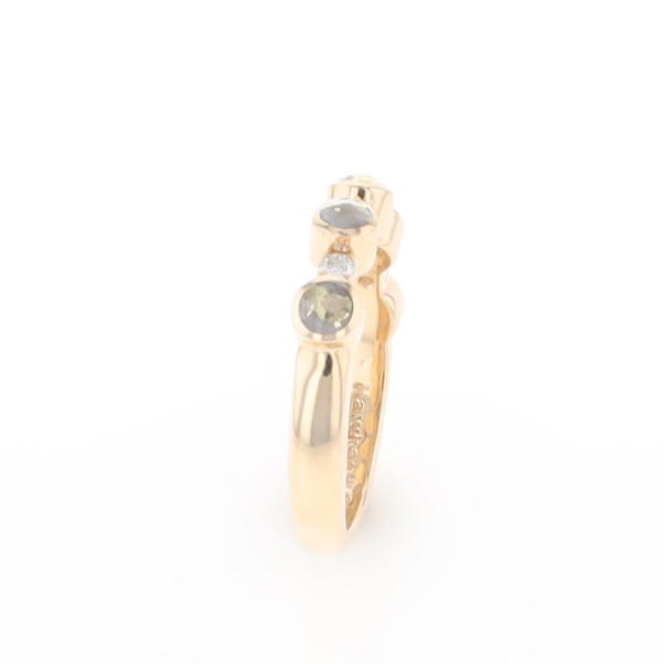 Gold Quartz Circle Inlay Wedding Band - G2