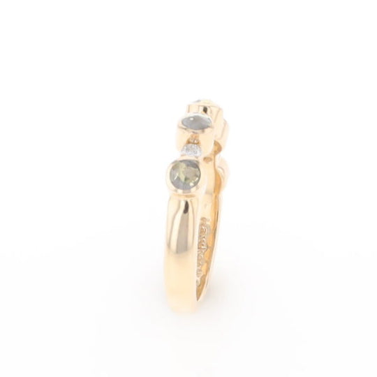 Gold Quartz Circle Inlay Wedding Band - G2