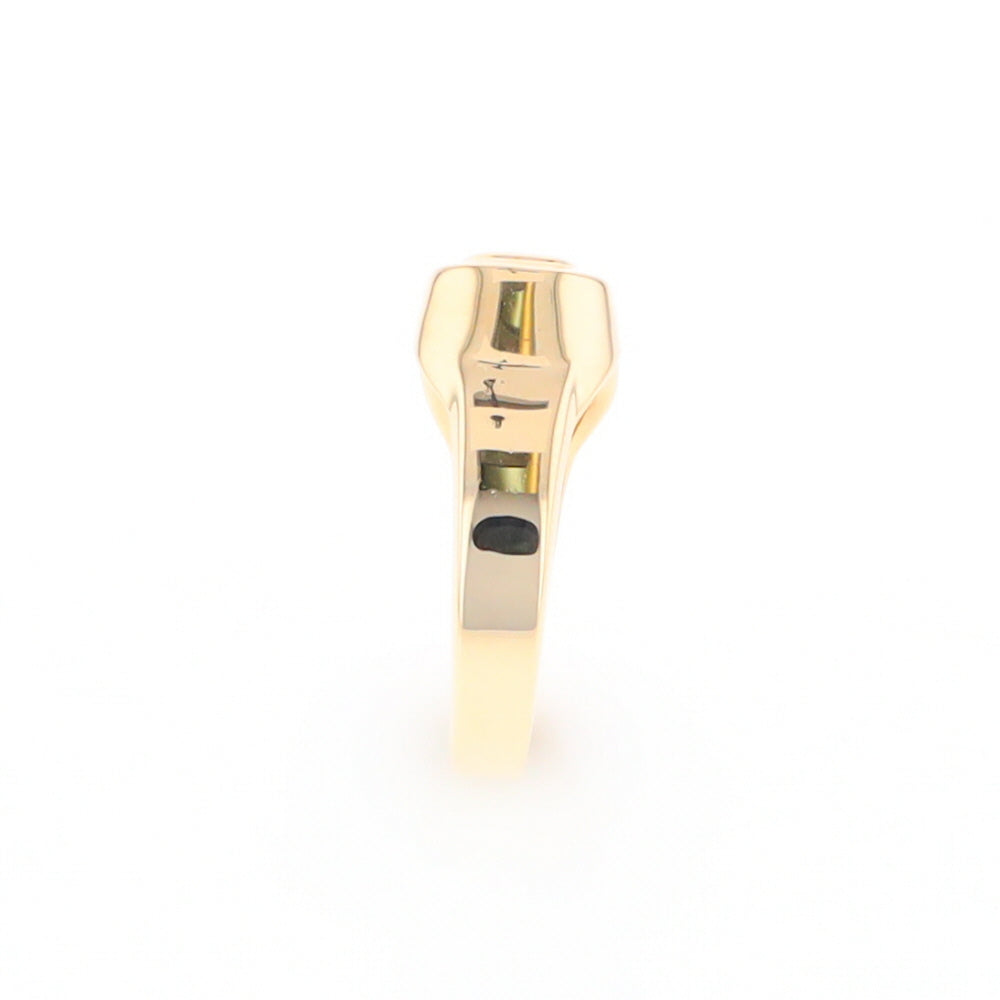 Gold Quartz Ring Oval Inlaid Design - G2