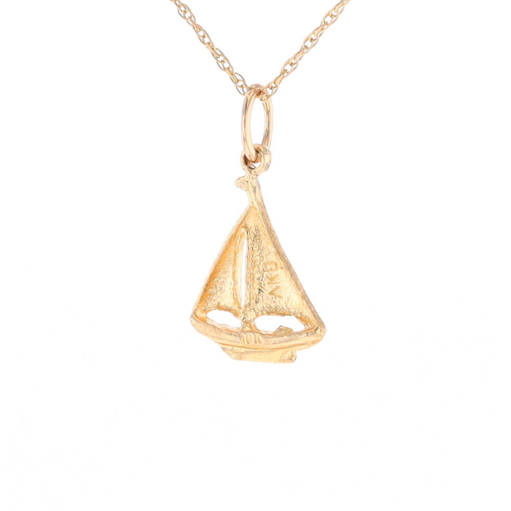 Yellow Gold Sailboat Pendant