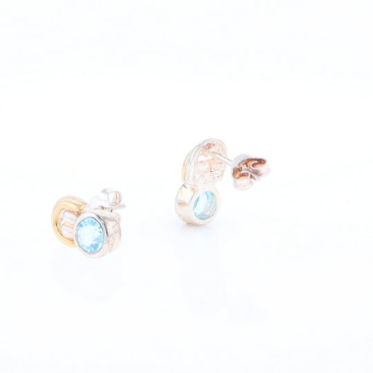 Blue Topaz Stud Earrings