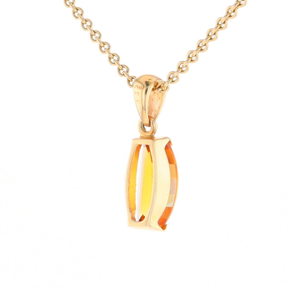 Fancy Cut Citrine Solitaire Pendant