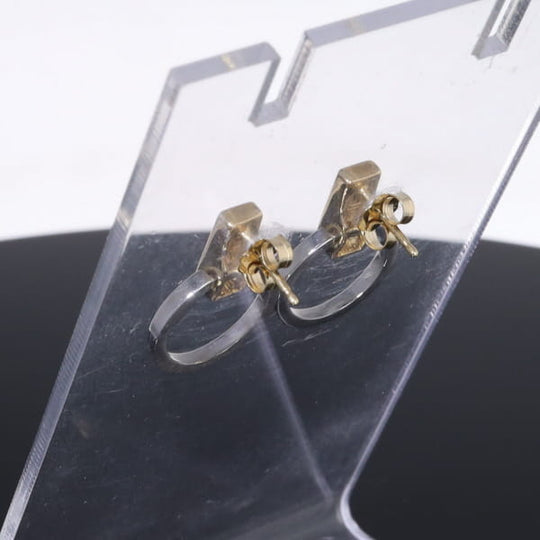 Opal Earrings Rectangle Inlaid Knocker Design Studs