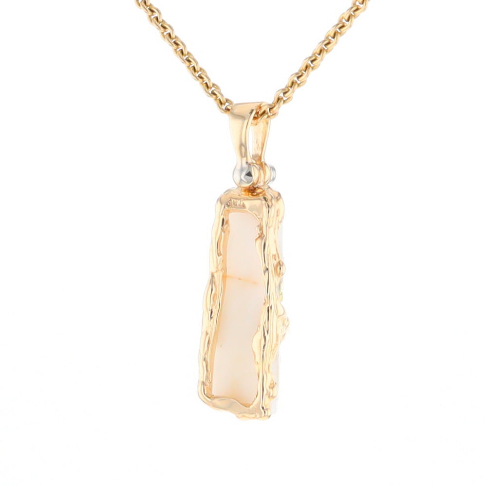 Gold Quartz Freeform Pendant - G1