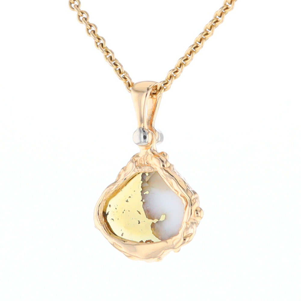 Gold Quartz Freeform Pendant