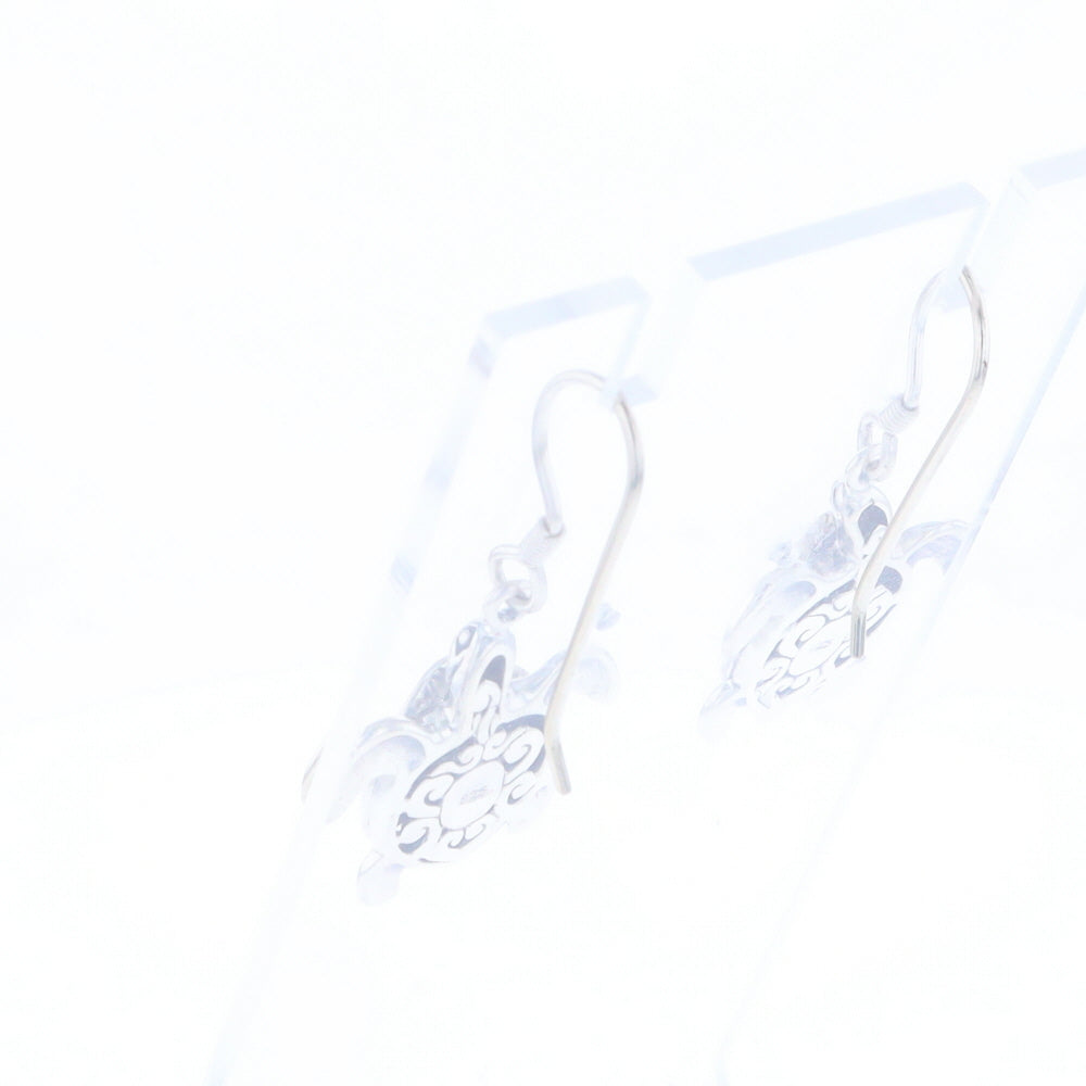 Silver Turtle Dangle Earrings