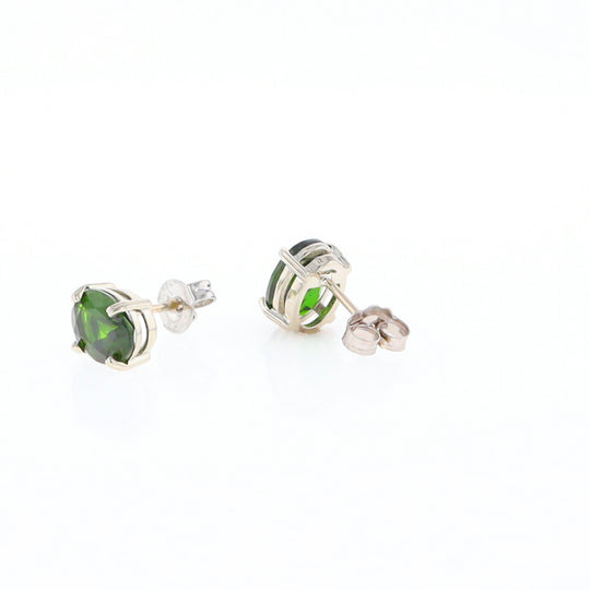 Chrome Diopside Solitaire Studs