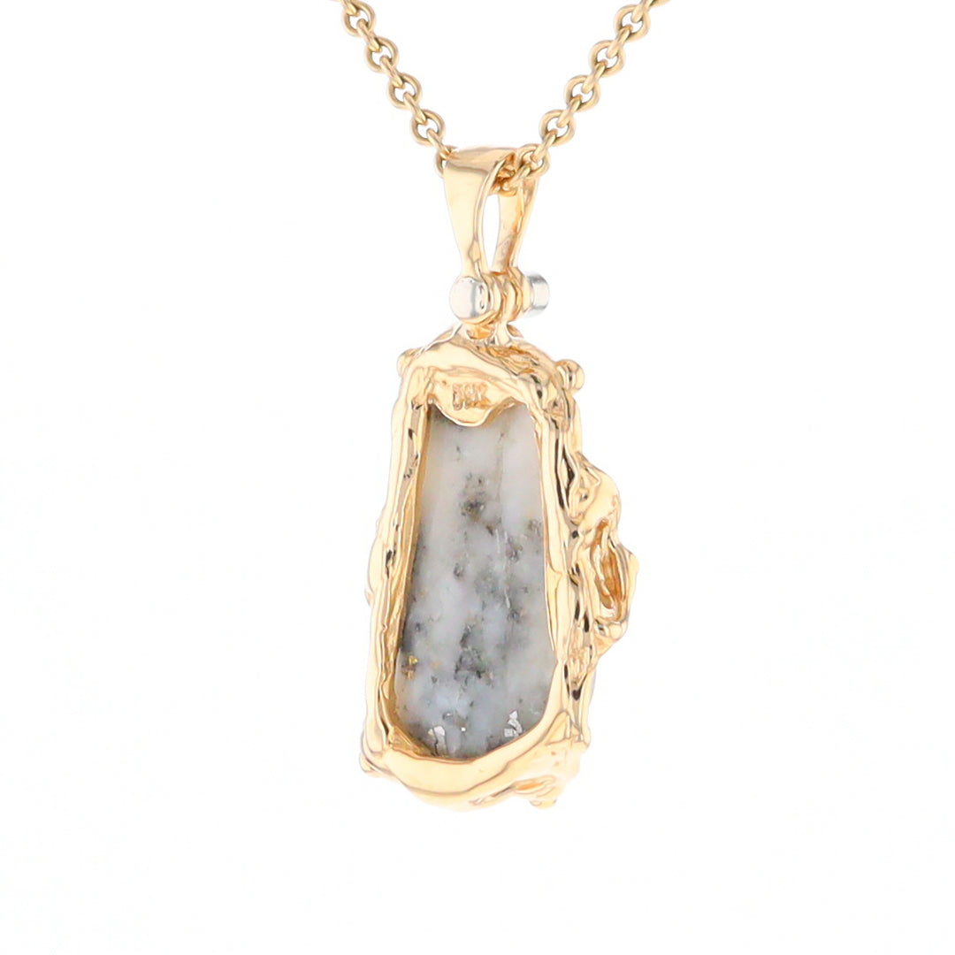 Free Form Gold Quartz Pendant