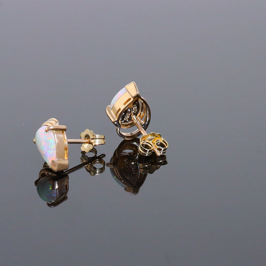 Pear-Shaped Opal Stud Earrings