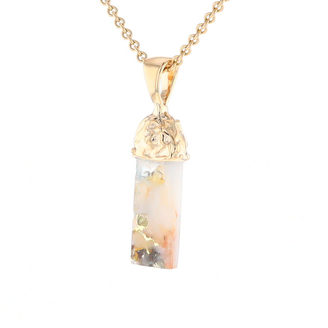 Gold Quartz Free Form Pendant