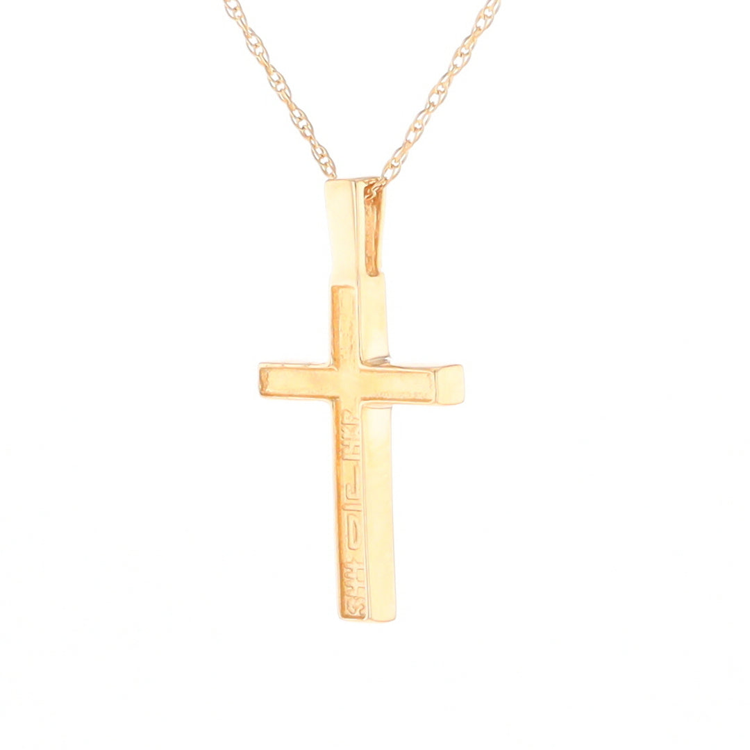 Three Section Gold Quartz Cross - G2