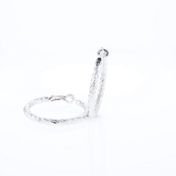 Diamond Cut Hoop Earrings