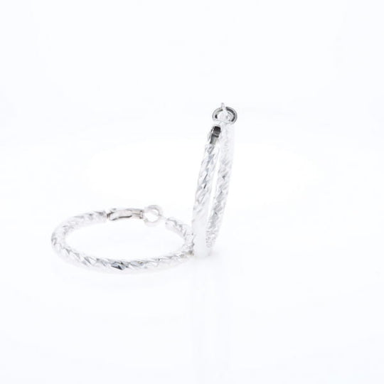 Diamond Cut Hoop Earrings