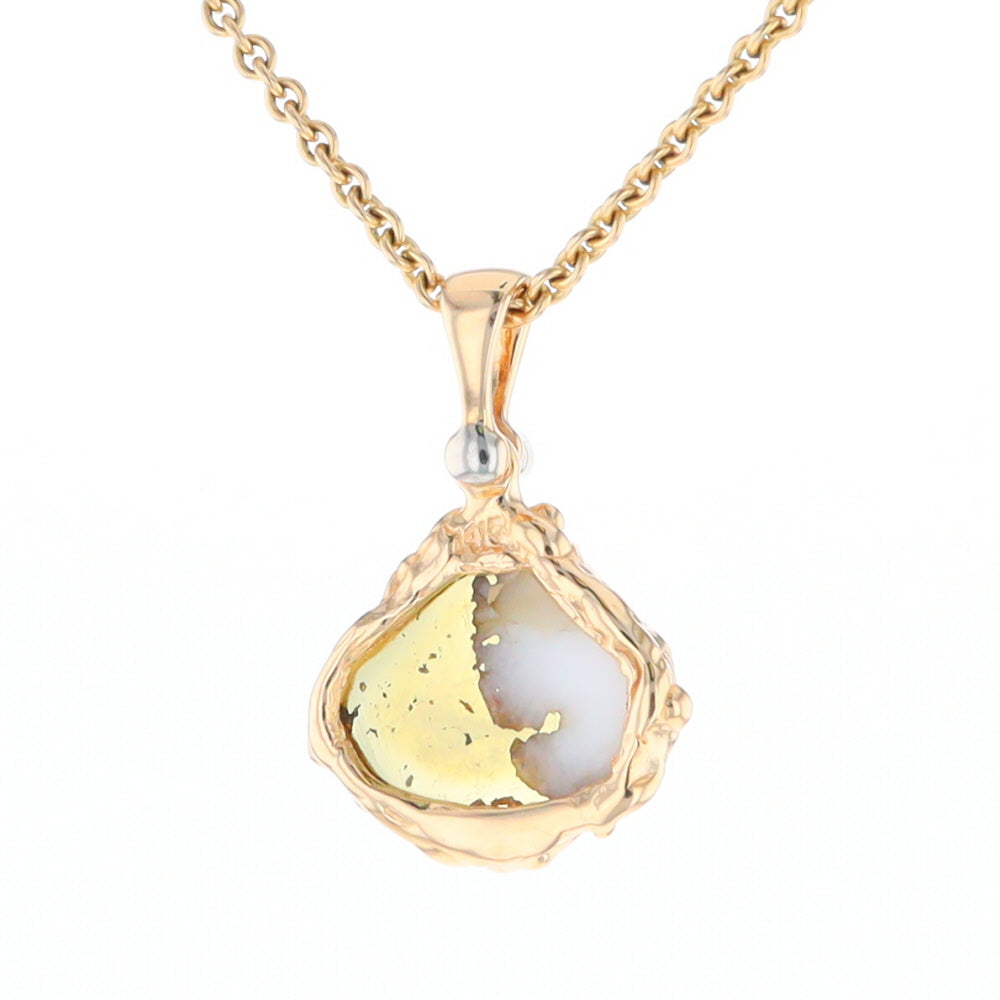 Gold Quartz Freeform Pendant