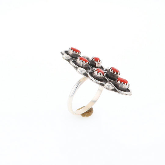 Bezel Set Coral Ring