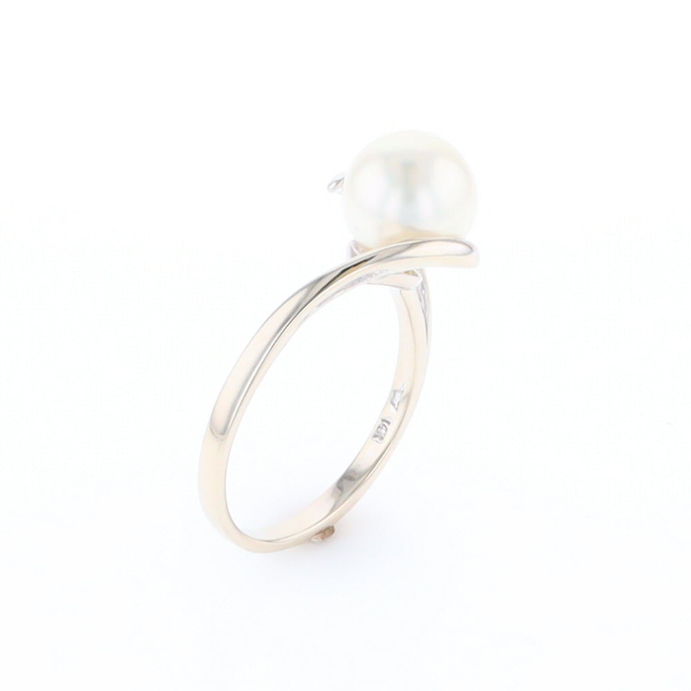 Pearl Solitaire Bypass Ring