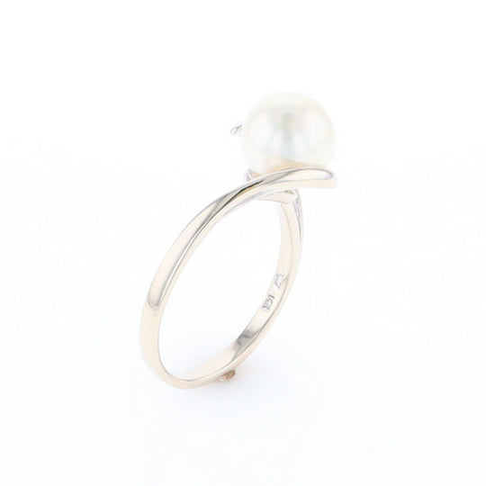 Pearl Solitaire Bypass Ring