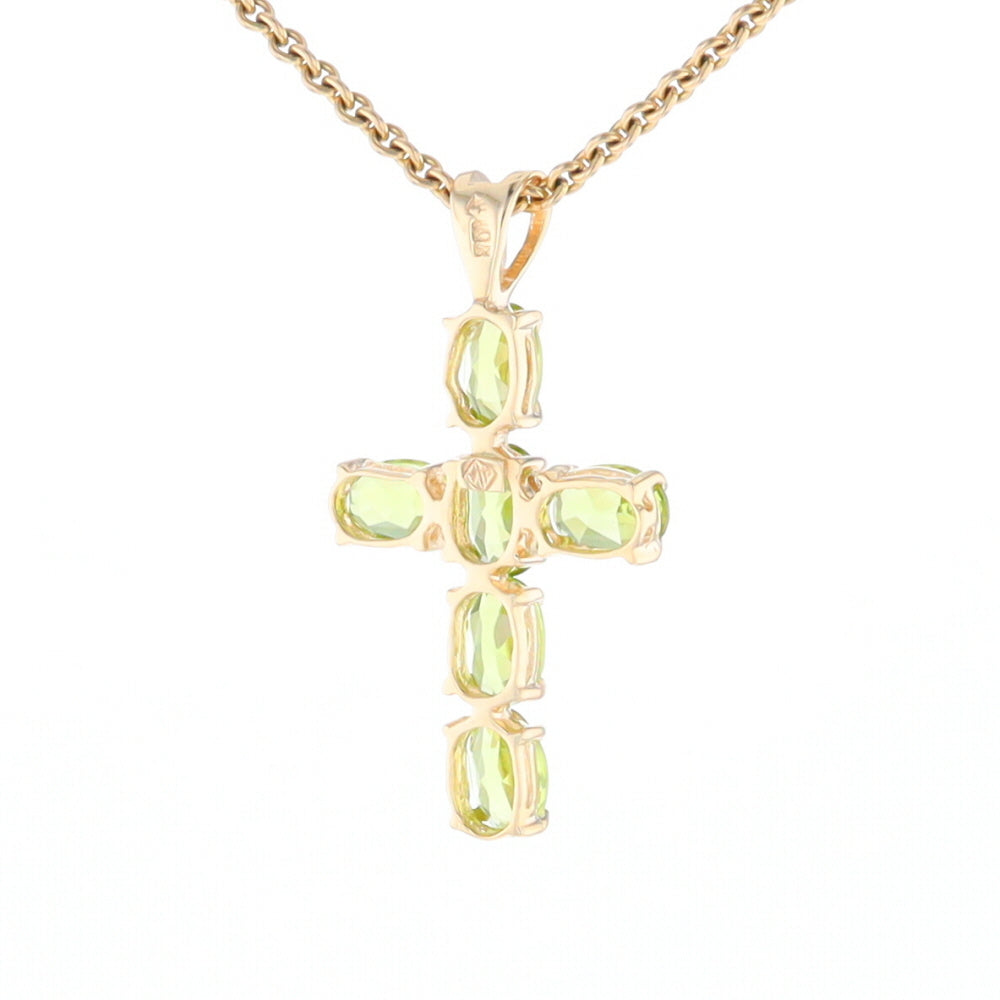Oval Peridot Cross Pendant
