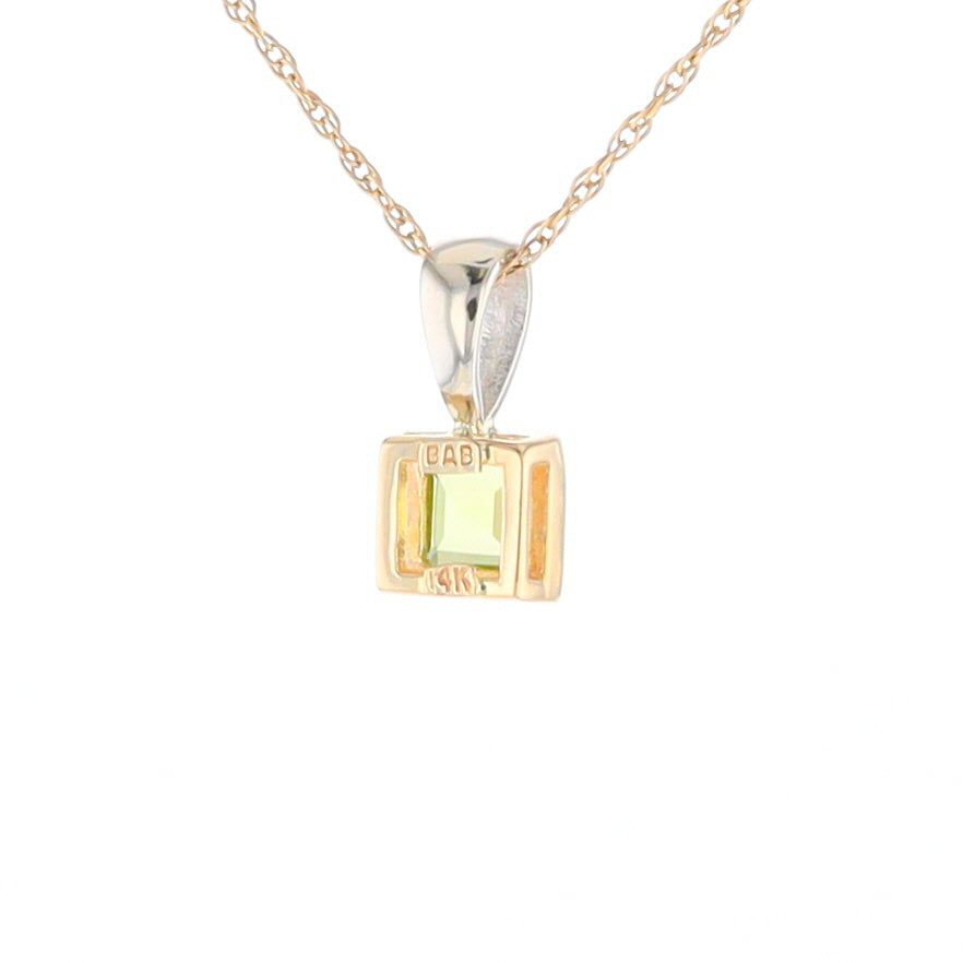 Two-Tone Bezel Peridot Pendant