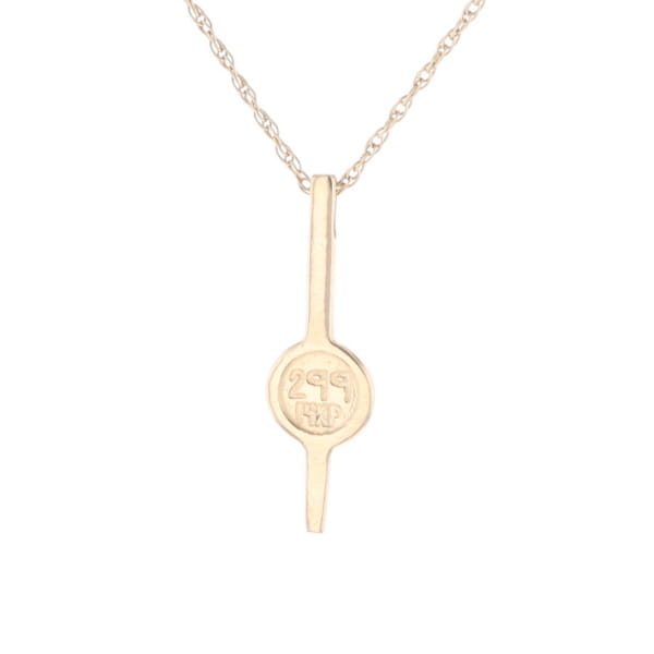 Gold Quartz Necklace Bar Design Round Fine Quality Inlaid Pendant
